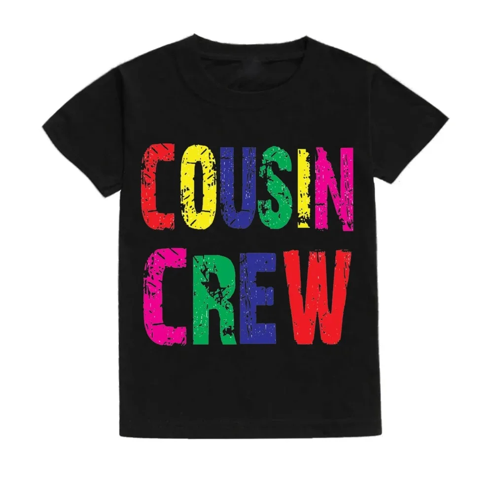 Cousin Crew-Camiseta Retro Bohemia para niños, camiseta Natural para niños, camiseta de manga para niños, ropa para niños y niñas