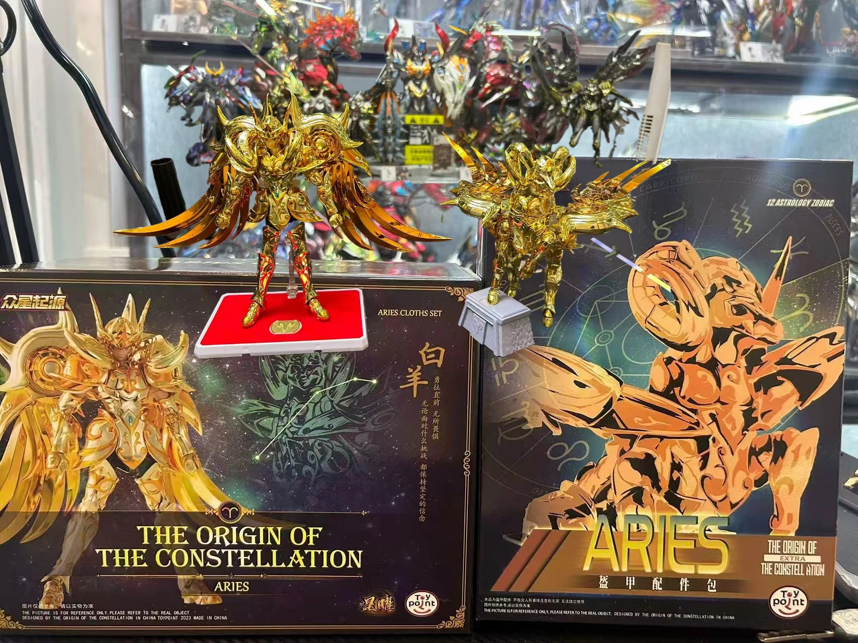 Toypoint/TP Saint Seiya Myth Cloth EXM Aries Mu SOG Totem/Object Gold Knights of The Zodiac Figurine d'action Jouets Cadeaux En stock
