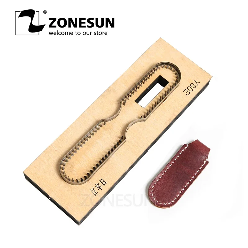 ZONESUN Customized  Leather Cutting Die Craft DIY Key Ring Wooden Template Knife Punching Key Chain Cutting Mould Cutter