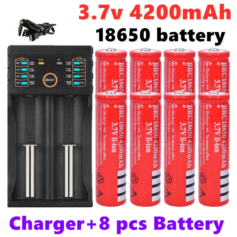 

New Original 18650 battery 3.7V 4200mAh rechargeable liion battery for Led flashlight Torch batery litio battery+USBCharger