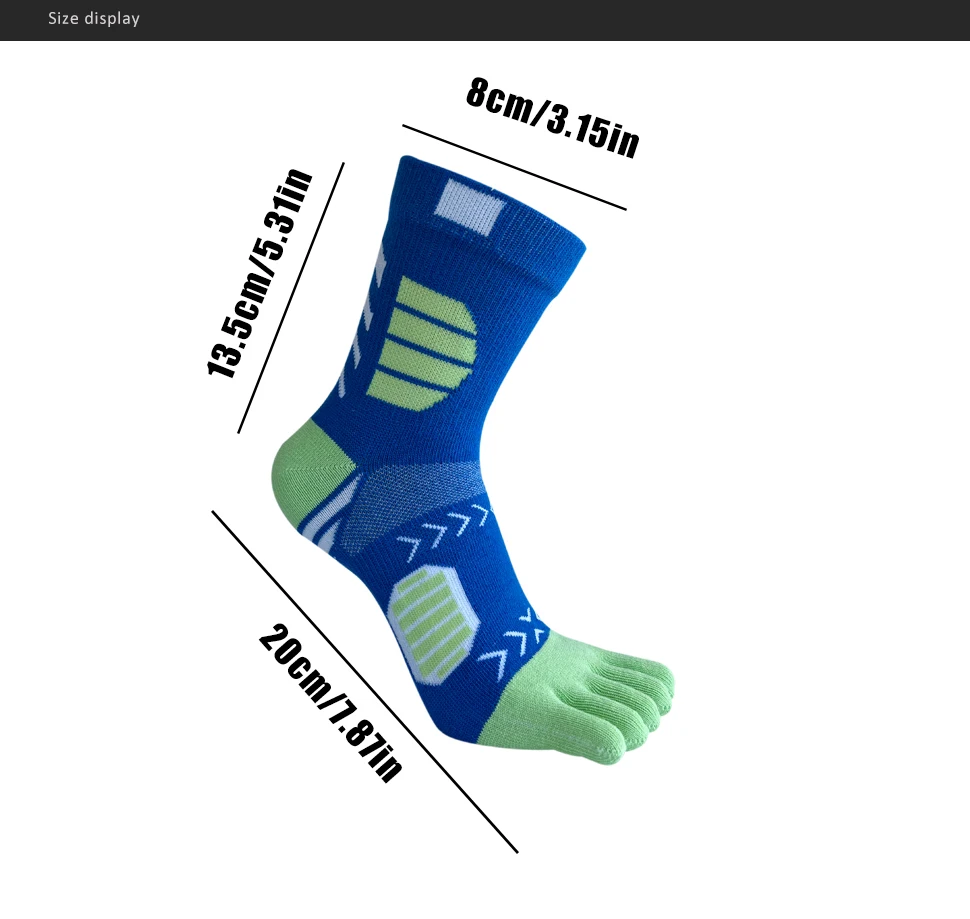 5 Paar Sport-Zehensocken, Kompression, reine Baumwolle, schweißabsorbierend, bunt, für Fahrrad, Marathon, Fitness, Outdoor, Basketball, 5-Finger-Socken – Detail 2