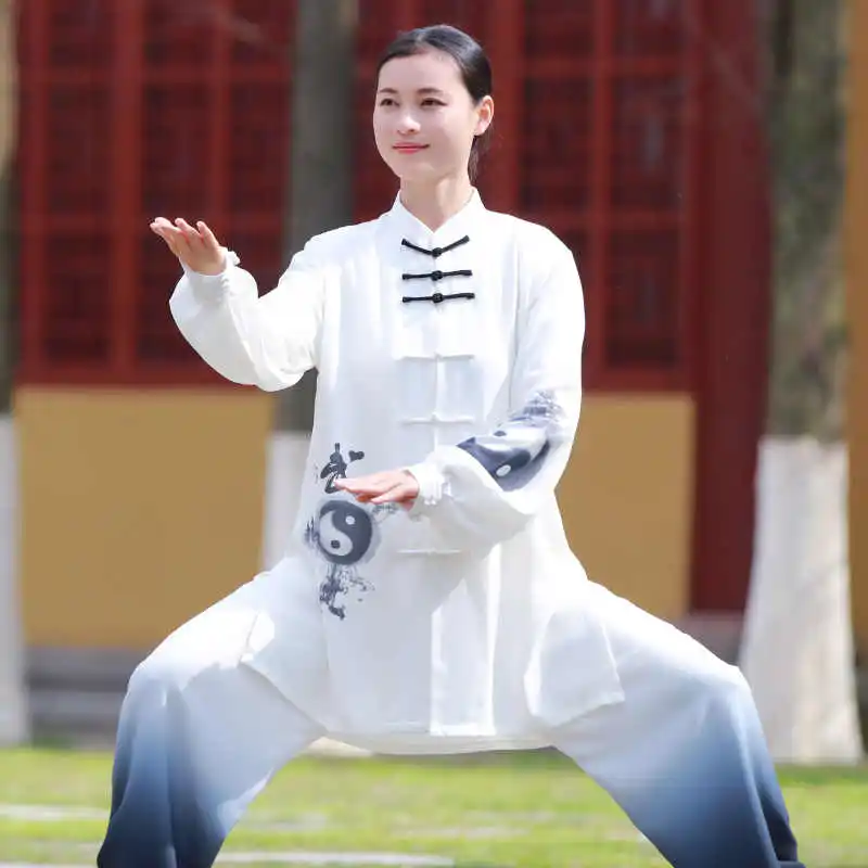 2025 New Style Women's Tai Chi Uniform, Gradual Color changing High end Practice Suit for Tai Chi Baduanjin Performance, Summe