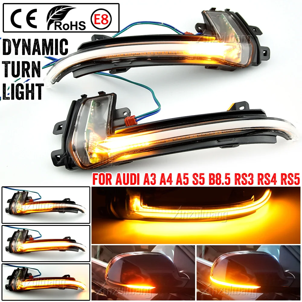 

Fit for Audi A5 B8.5 2010-2016 Dynamic Scroll LED Turn Signal Light Sequential Rearview Mirror Indicator Blinker Light