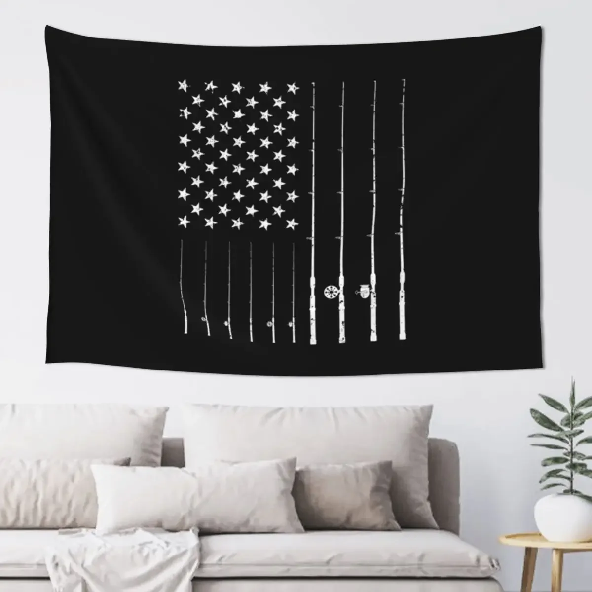 Fishing American Flag Tshirt - American Flag Fishing T-Shirt Tee Gift Tapestry Aesthetic Room Decor Korean Tapestry