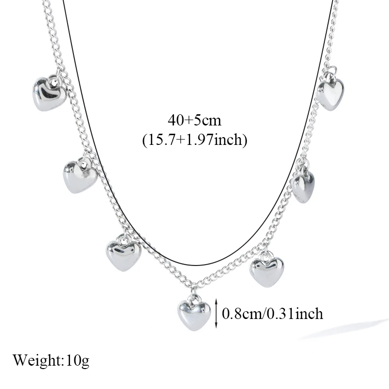 EILIECK 316L Stainless Steel Heart Love Charm Necklace Bracelets Set For Women Fashion Silver Color Waterproof Jewelry Set Gift