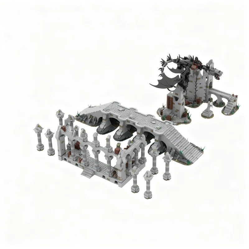 3656pcs MOC The Hobbit And Lord Of The Rings The Rings Ruins Osgiliath Model Building Blocks Christmas Gift Toy Assemble DIY