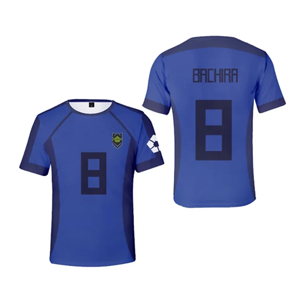 Anime Japanese Blue Lock Isagi Yoichi Football Jersey T-shirt Cosplay Hyoma Chigiri Meguru Bachira Tee Original Children Clothes