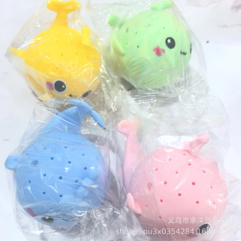 silicone Whale Squeeze Water Spray Toy for Kids Bath Pool Beach Play Ocean Animal Fun Water park pool swimming Bath Toy