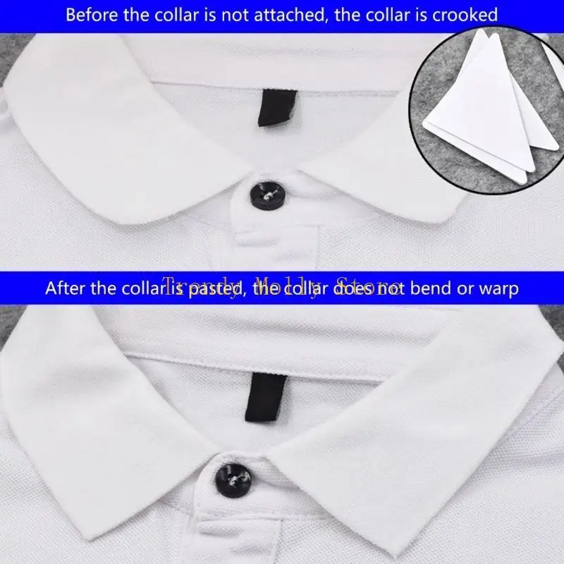 N5KB 30pcs 셔츠를위한 Collar Shaper 스티커 셔츠 adhesive Collar 스티커 고정 패드