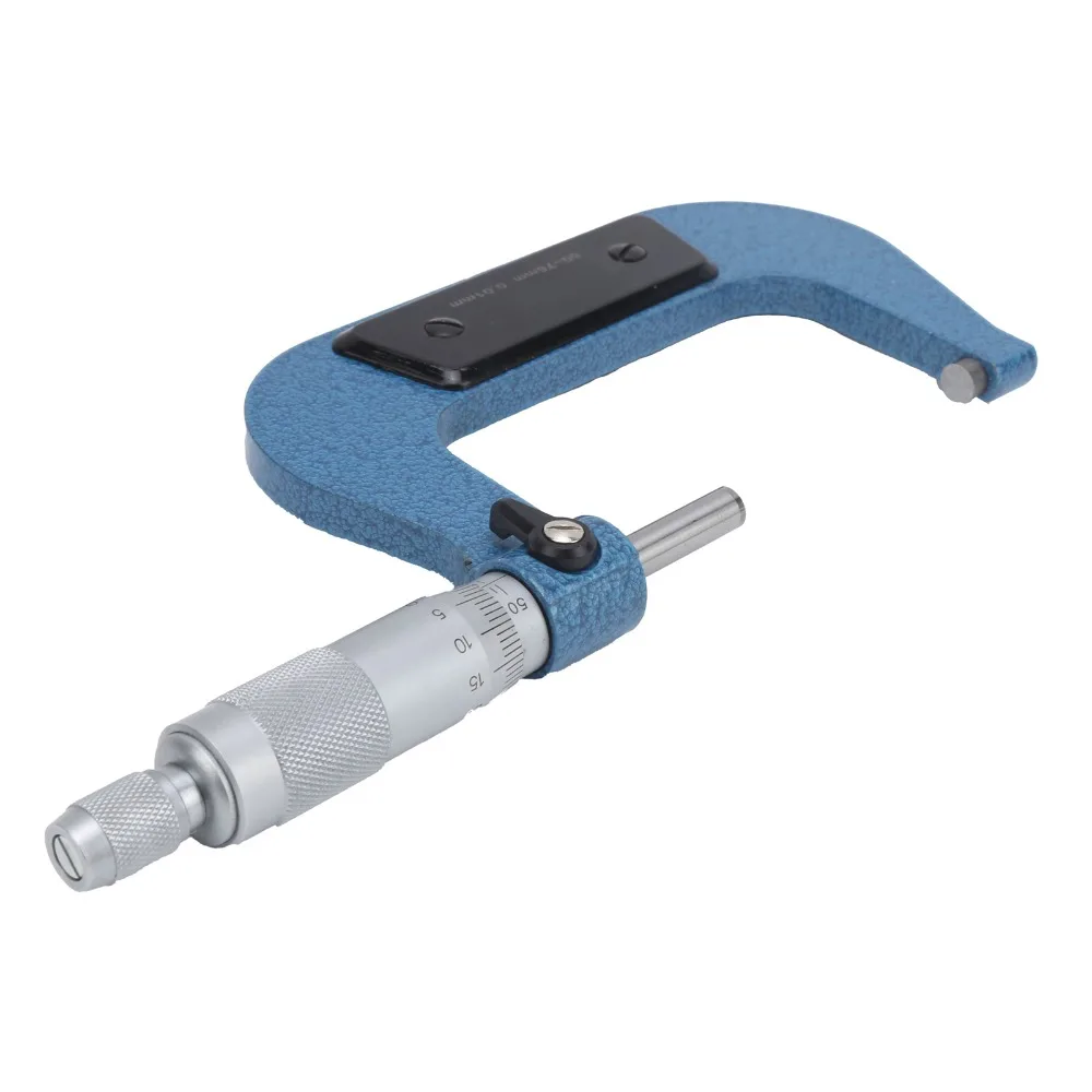 0.01mm Graduation Outside Micrometer 50-75mm Range Carbon steel Spiral Measuring Instrument Wrench Included Ratchet Stop