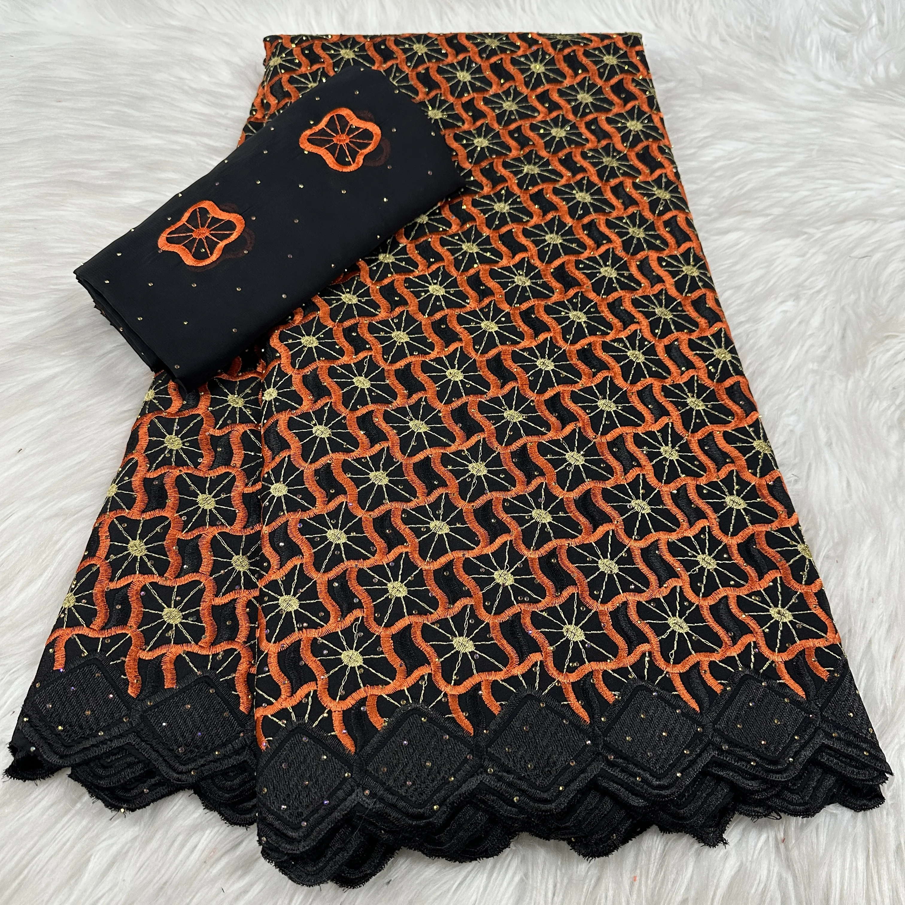 

Нигерийская кружевная ткань 2025 Высококачественная кружевная африканская кружевная ткань Хлопковое кружево Швейцарский шнур Кружевная ткань для шитья вечерних платьев -YC