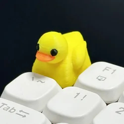The latest personality resin decompression small fat duck key cap Small yellow duck cross axis mechanical keyboard key cap 1pcs