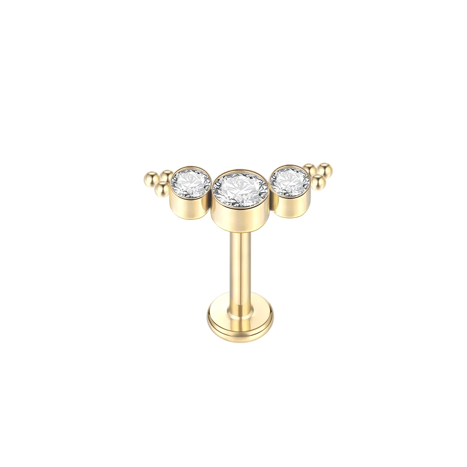 10 stks/partij Titanium Labret Ringen Piercing Kubieke Zirkoon Oor Tragus Earring Stud Conch Helix Daith Oor Piercings Vrouwen Sieraden 16G - afbeelding 1