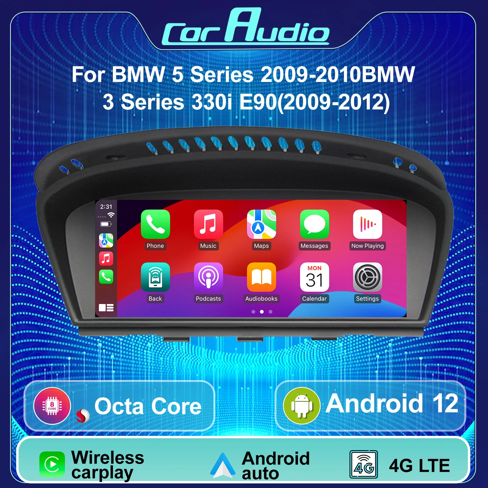 

8.8'' Android Car Multimedia Player For BMW 5 Series 2009-2010 Navigation 4G LTE Bluetooth Carplay