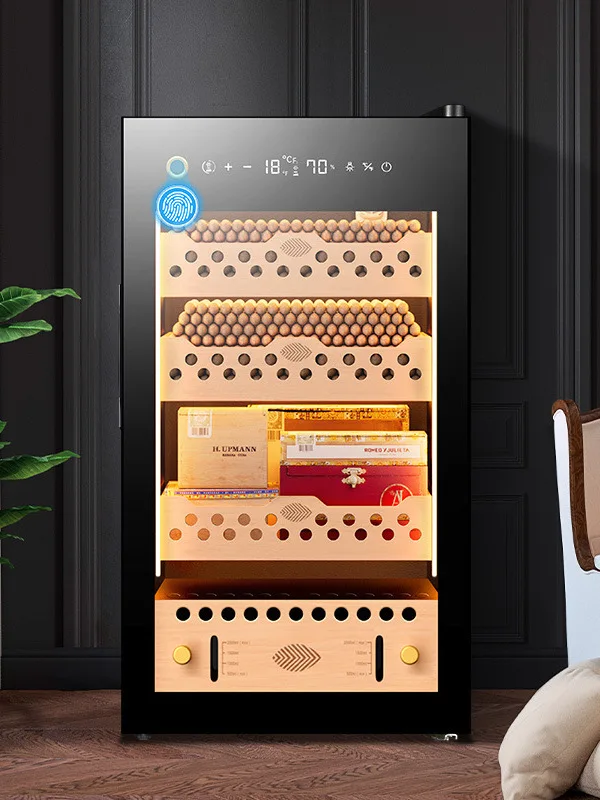 

Cigar cabinet cedar wood shelf frequency conversion intelligent compressor