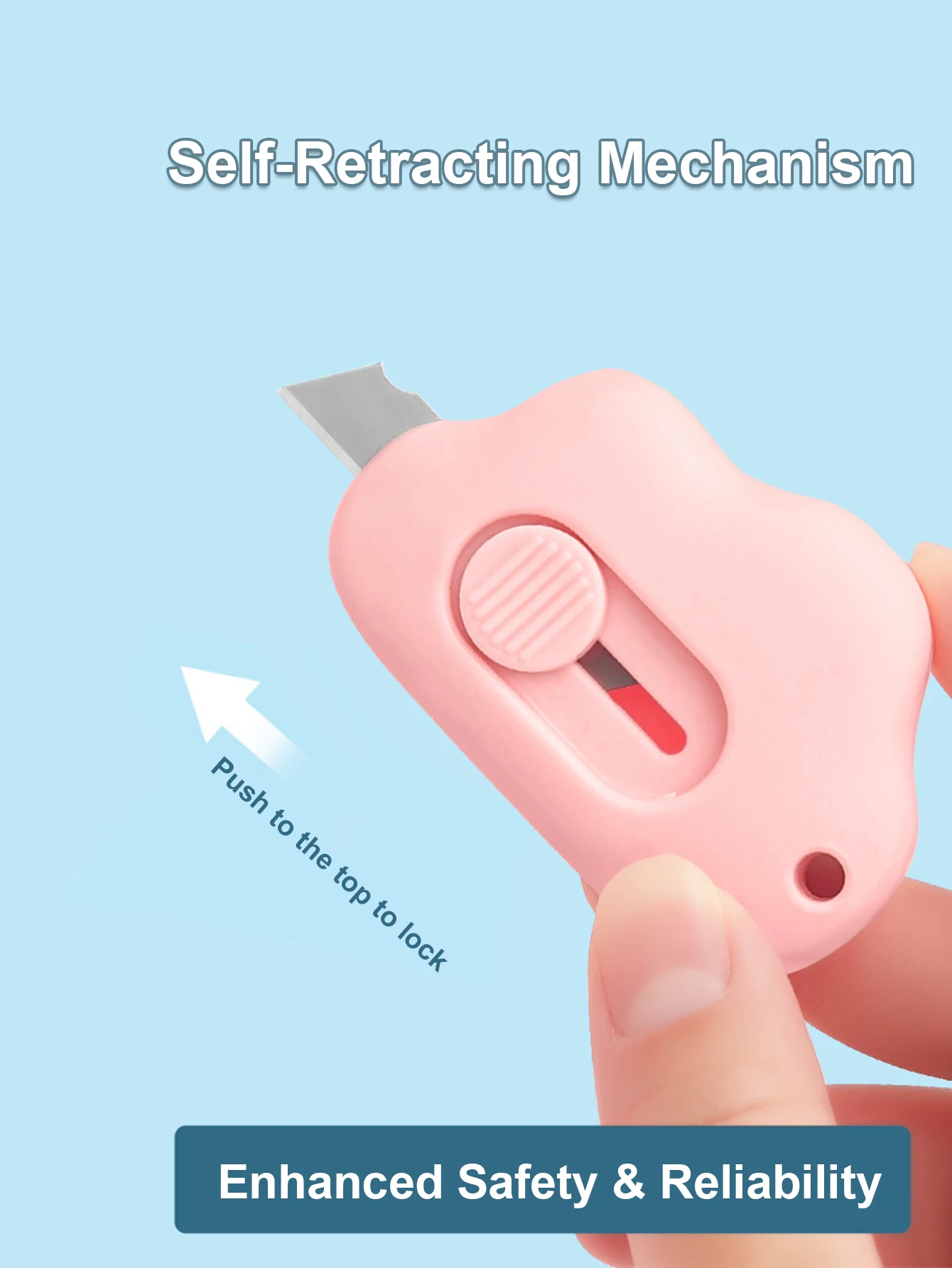 مجموعة واحدة مكونة من 3 سكاكين فنية سحابية صغيرة محمولة لفتح صناديق العبوات والمغلفات والورق المكتبية والسكاكين المصنوعة يدويًا #5