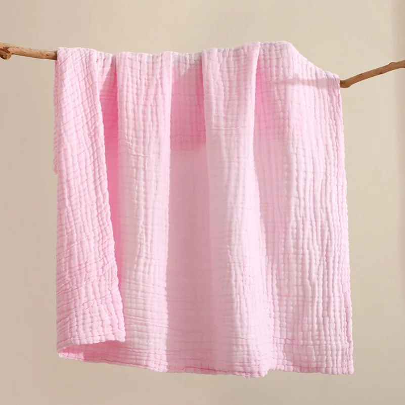 6 Layers Baby Bath Towel Kids Swaddle Wrap Bedding Pure Cotton Bubble Muslin Blanket Infant Gauze Receiving Blanket 105*105cm