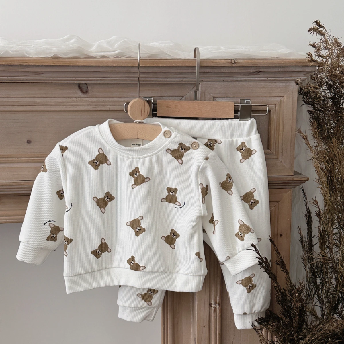 طفل الفتيان الفتيات الملابس مجموعة ربيع الخريف الدب الصغير كامل طباعة رياضية أعلى + السراويل الترفيه عطلة الزي 2 قطعة مريحة #2