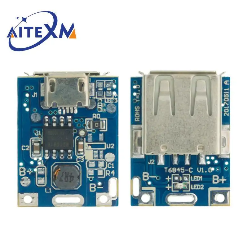 Type-C/Micro USB 5V 2A/1A Boost Converter Step-Up Power Module Lithium Battery Charging Protection Board Display For DIY Charger