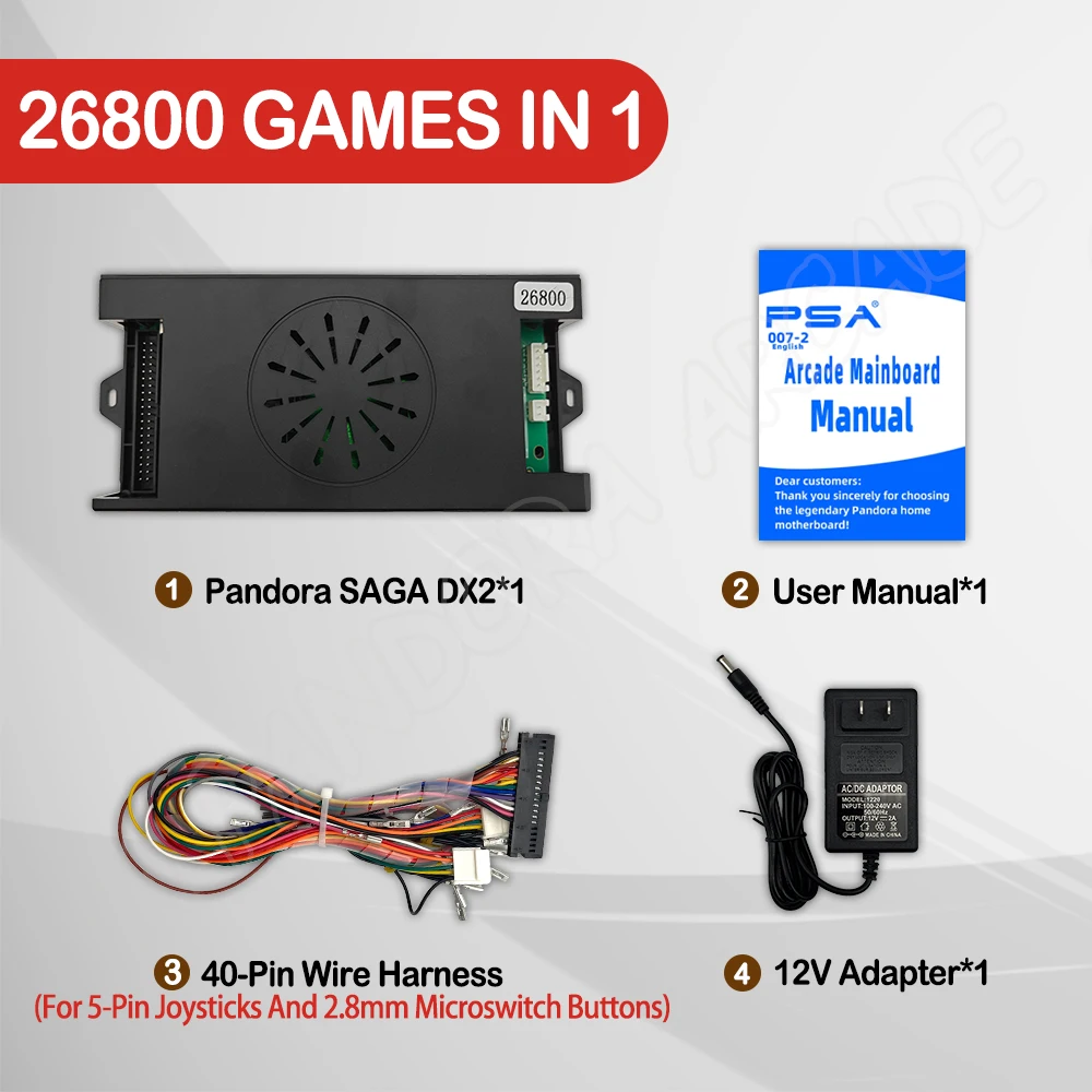 NONE 26800 in 1 neuesten Pandora Saga DX DX2 Arcade-Box Spiele konsole PCB Board 40p 5pin Joystick Motherboard Unterstützung VGA HDMI-Ausgang 5