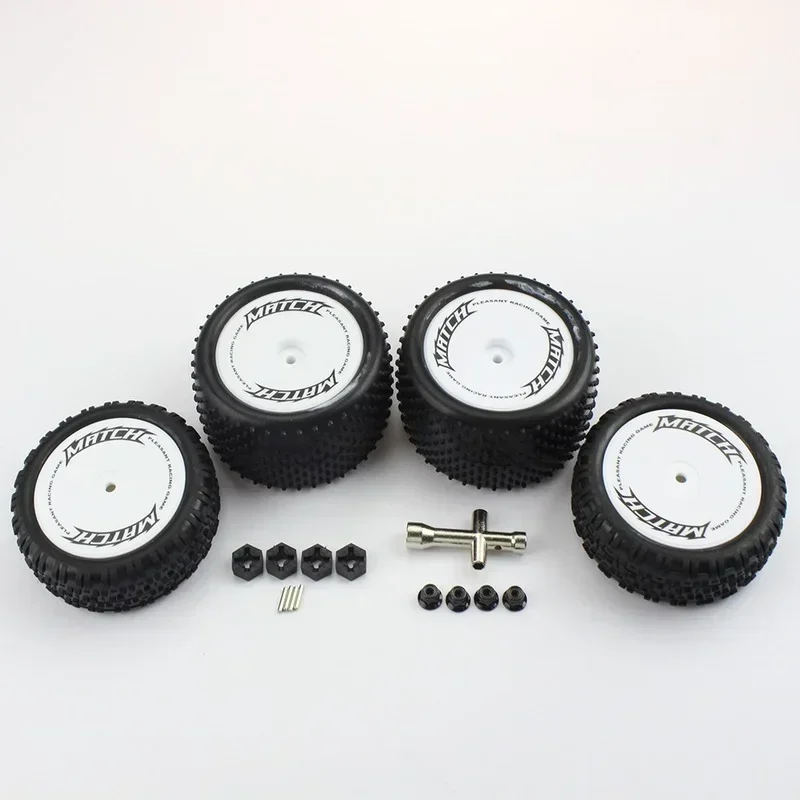 

4Pcs Front and Rear Wheel Tires Tyre for Wltoys 104001 1/10 RC Car Upgrade Parts Accessories