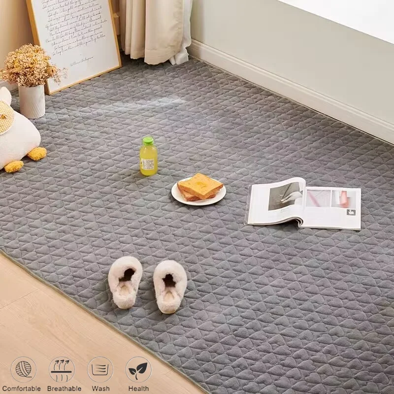 

Milk Velvet Love Heart Floor Mat Dust Proof Anti-slip Solid Color Rug Children's Crawling Carpet Tatami Cushion Pad Sofa Blanket