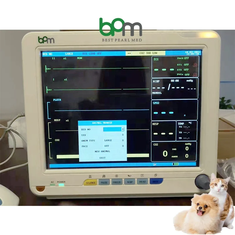Portable Vet Vital signal Monitor 12.1inch Multi-parameter Patient Monitor Veterinary Multiparameter Patient Monitor