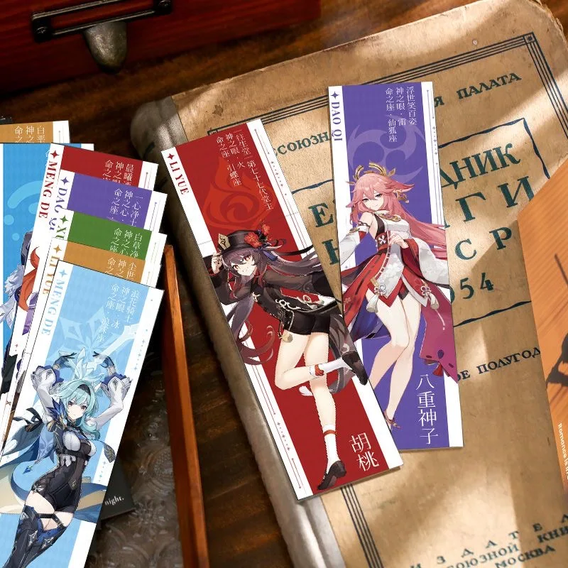 60 закладки Genshin Impact, роль Shenhe, восемь бога, сын, грома, общий орех Kerry, украшения для рабочего стола, закладки «сделай сам»