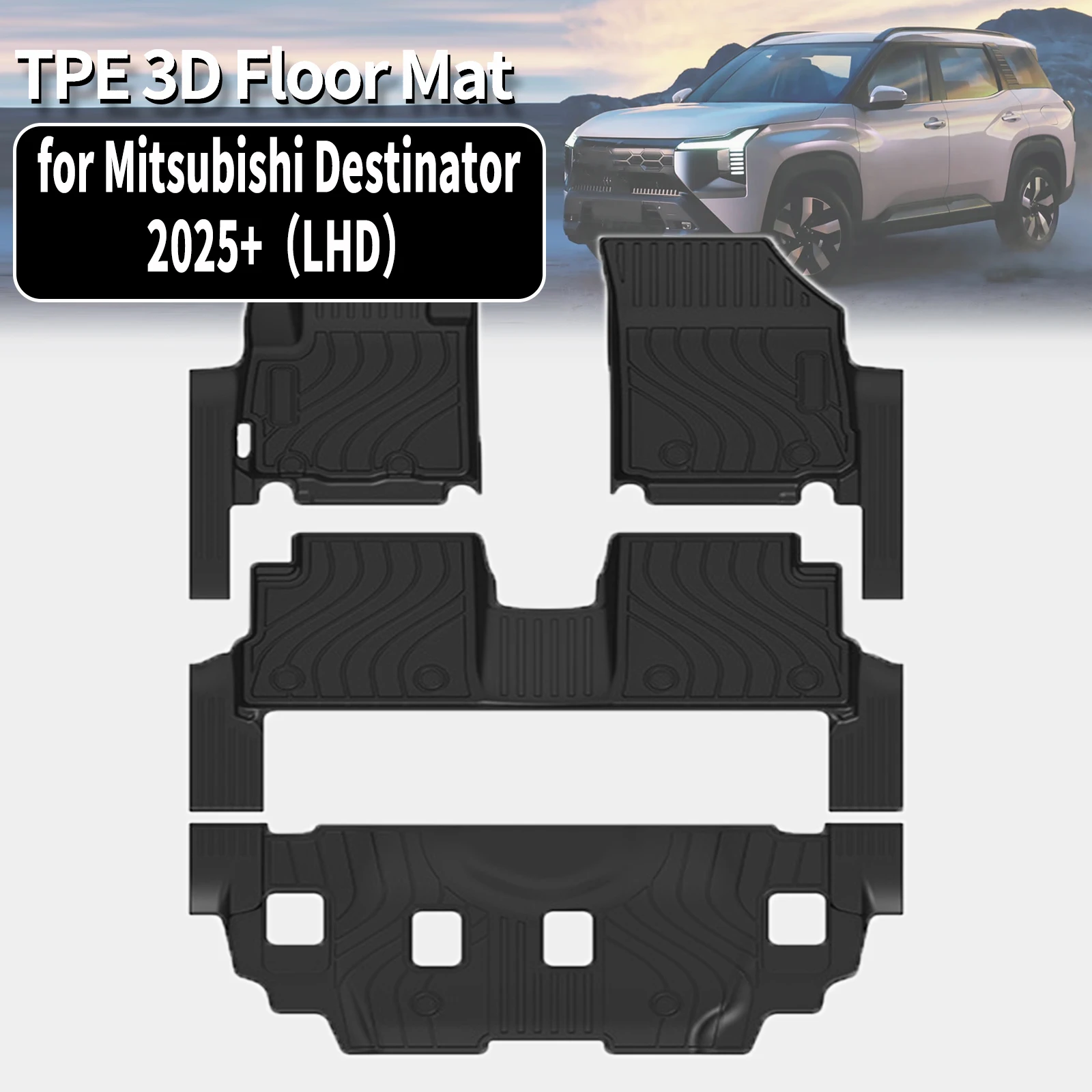 

for Mitsubishi Destinator 2025 2026 2027 TPE Floor Mat & Trunk Pad Waterproof Non-Slip Easy Clean Car Accessories