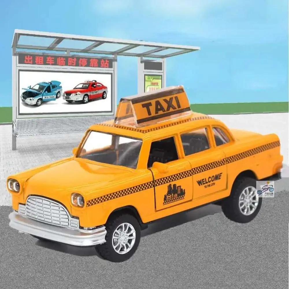 

Simulated Zinc Alloy Taxi Model Plastic Rubber Vehicle Classic With Sound Light Taxi Car Car Home Decor