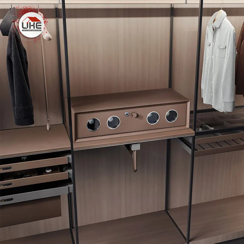 Leather Wardrobe Storage Box Pants Rack Drawer Leathers Wood Door Handle Customizable Home Bedroom Closets