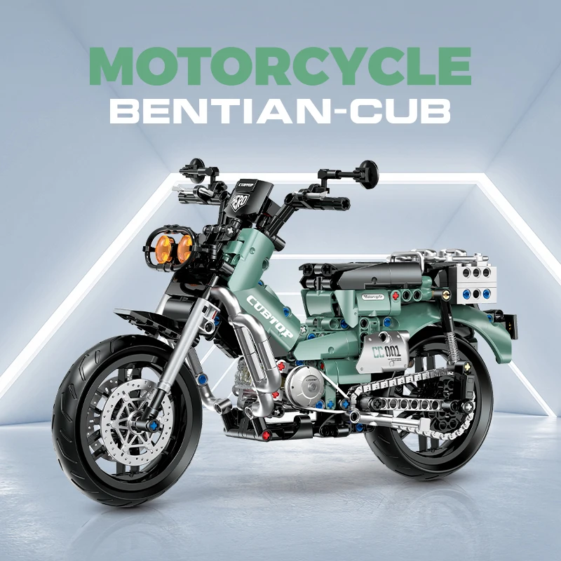 

New product 60527 1:8 Technology Motorcycle Series-Honda Cub 628pxs Assembled Educational Motorcycle Building Block Toy