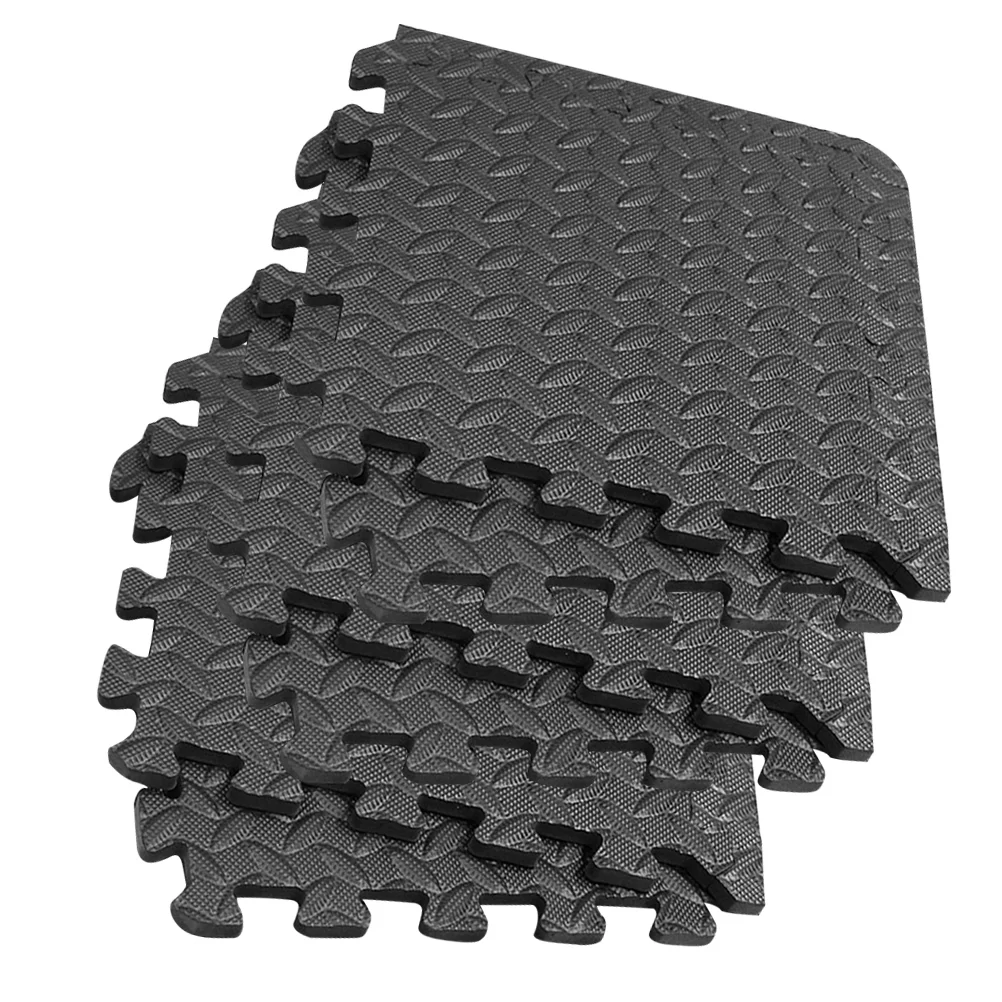 

Foam Floor Mats Grey Rug Patchwork Puzzle Carpet Tiles Black Pads for Gym Flooring