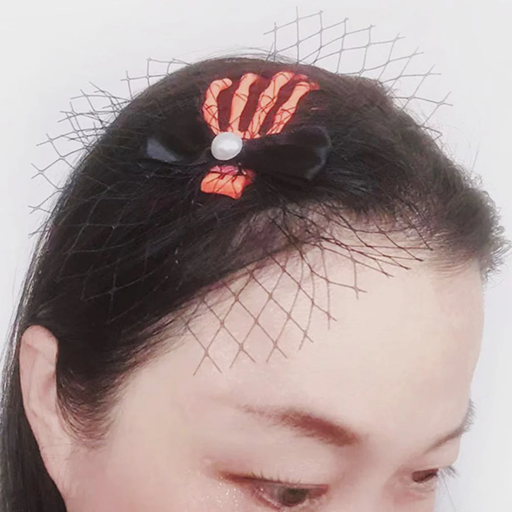 

4pcs Halloween Hand Hair Clips Gothic Party Headdress Costume Accessory Lightweight Plastic Cloth Material Barrettes