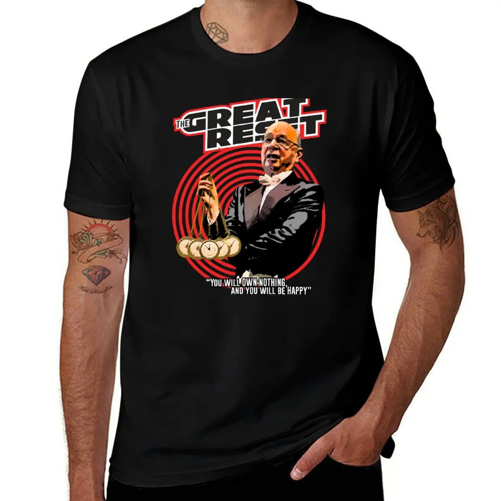 You will OWN nothing and you will be HAPPY - The Great Reset Poster T-Shirt man t shirts for men T-Shirt