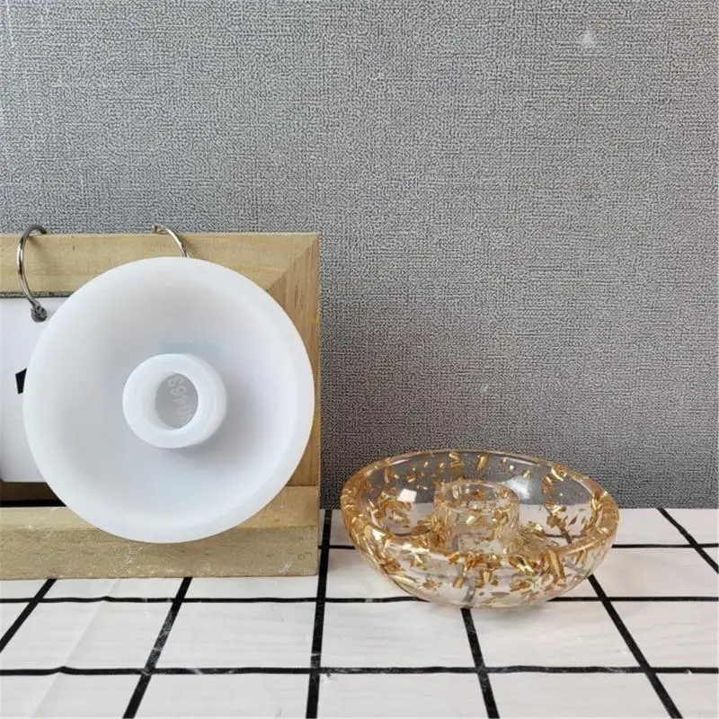 R3MC Bowl Shaped Candlestick Silicone Mold Base Mould Decorative Holder Mold Ornament Home Decorations Mould