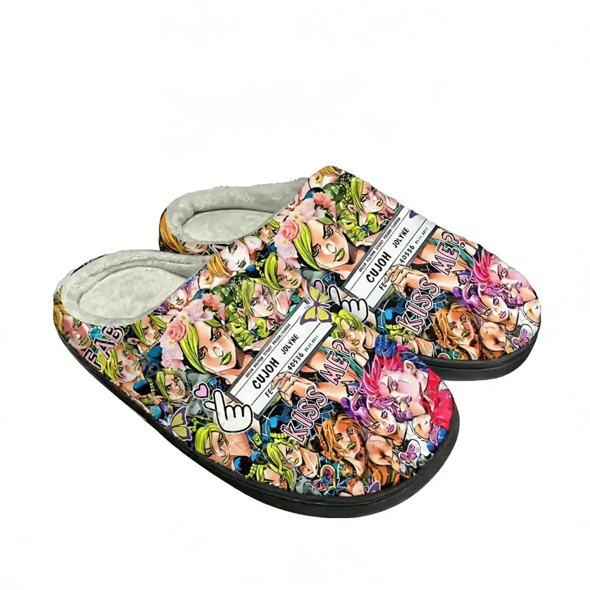 Hot Cujoh Jolyne Fashion Cotton Custom Slippers Mens Womens Sandals Plush Casual Keep Warm Shoes Thermal Comfortable Slipper