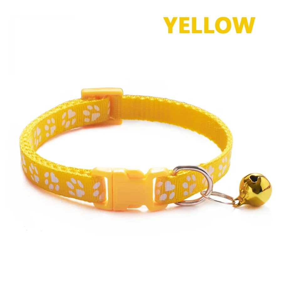 Verstellbares Fußabdruck-Halsband für Welpen, kleine Hunde, Kätzchen, Katzen mit Glocke, niedliches, weiches Halsband für den täglichen Gebrauch, 1/5 Stück – Detail 13