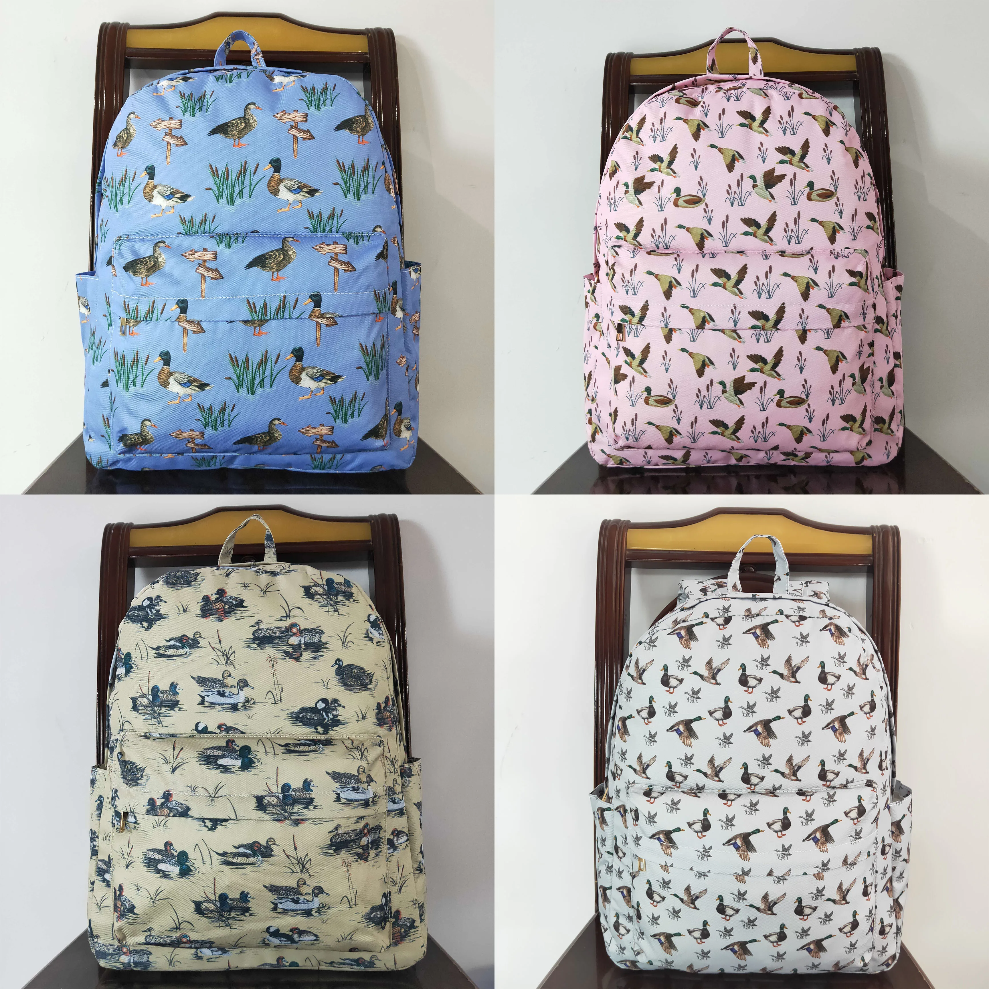 Wholesale Baby Boy Girl Backpack Ducks Horse Cow Flower Daypack Toddler Children Outdoor Portable Kids Boutique School Bag