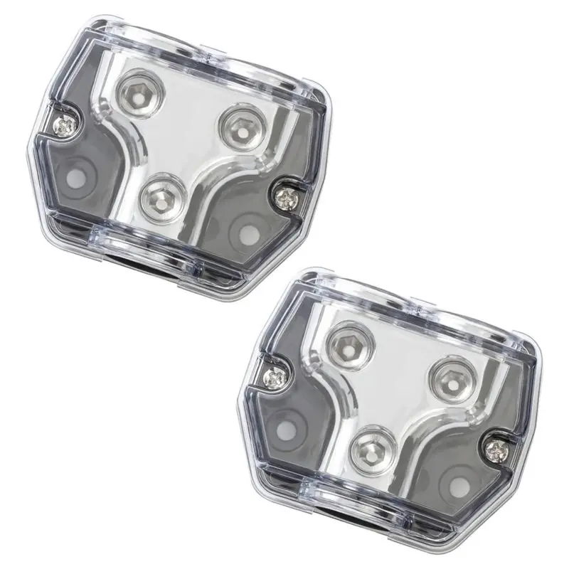 A08R~ Power/Ground Distribution Block 2Pcs 0-Gauge Dual Output Designed For Car Audio Systems