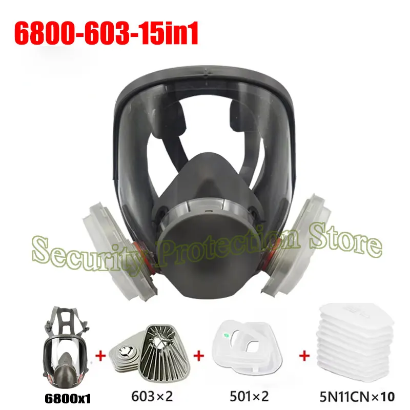 6800 Industrial Painting Spraying Respirator Gas Mask 5N11 Particle Filters Safety Respirator Mask Industrial Labor Paint Spray