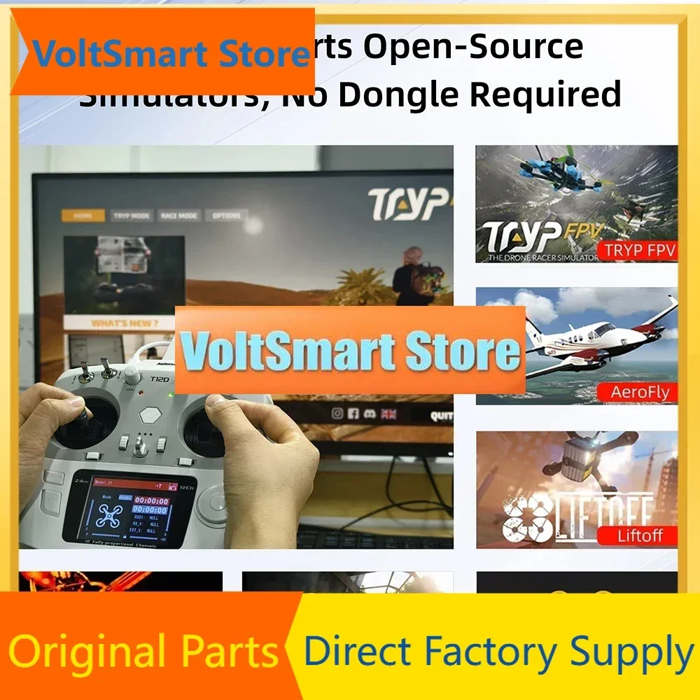 VoltSRadiolink T12D ELRS 12 Channels Transmitter W/ R12F Receiver Module 2.4Ghz Remote Controller For FPV Drone Airplane Car Boa
