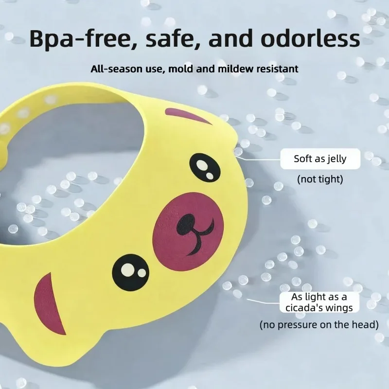 Cute Cartoon Baby Bath Caps，Infant Shampoo Cap, Baby Protective Hair Washing Cap, Child Washing Hair Cup Kids Bath Tool