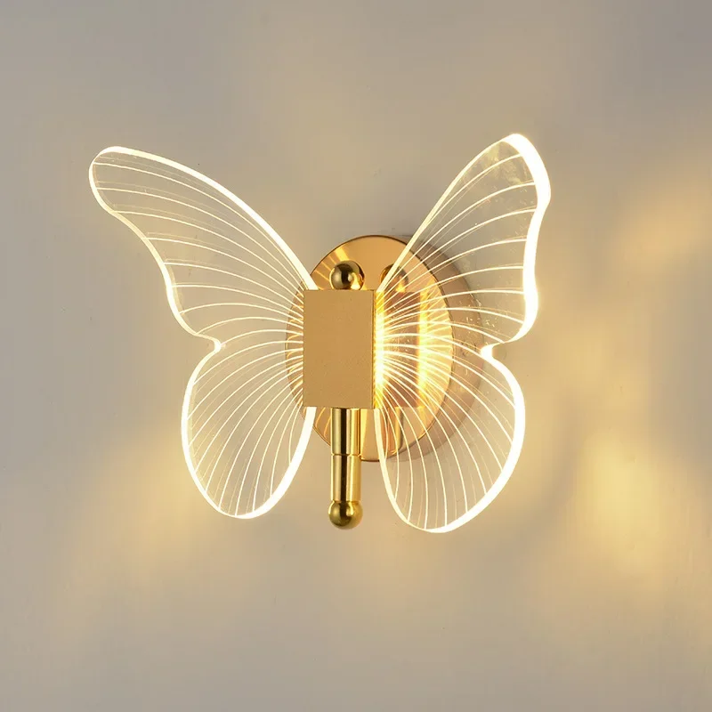 

Butterfly Guiding Wall Lamp Luxury Modern Simple Creativity Nordic Hotels Bedside Bedrooms TV Walls LED Lights