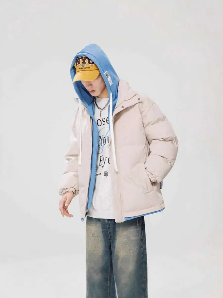 

Мужская повседневная зимняя куртка с капюшоном из хлопка, утепленная, с длинным рукавом, на молнии, модный дизайн