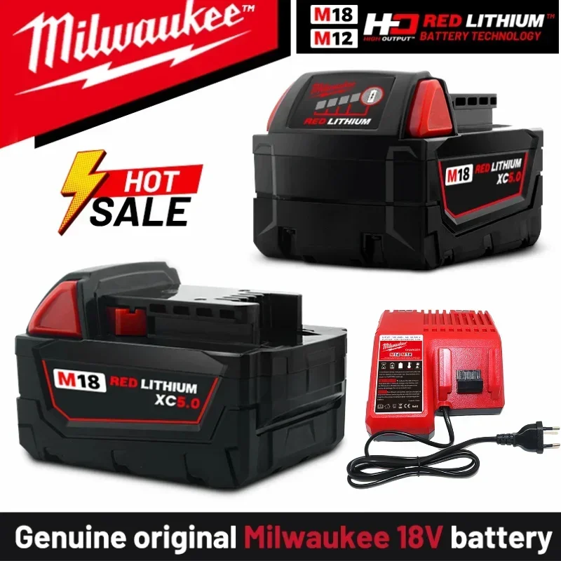

Аккумулятор Milwaukee M18 48-11-1860 48-11-1850 48-11-1840 — оригинальный литиевый аккумулятор 5,0 Ач 6,0 Ач для инструментов, оригинальный M18B6 M18B5.