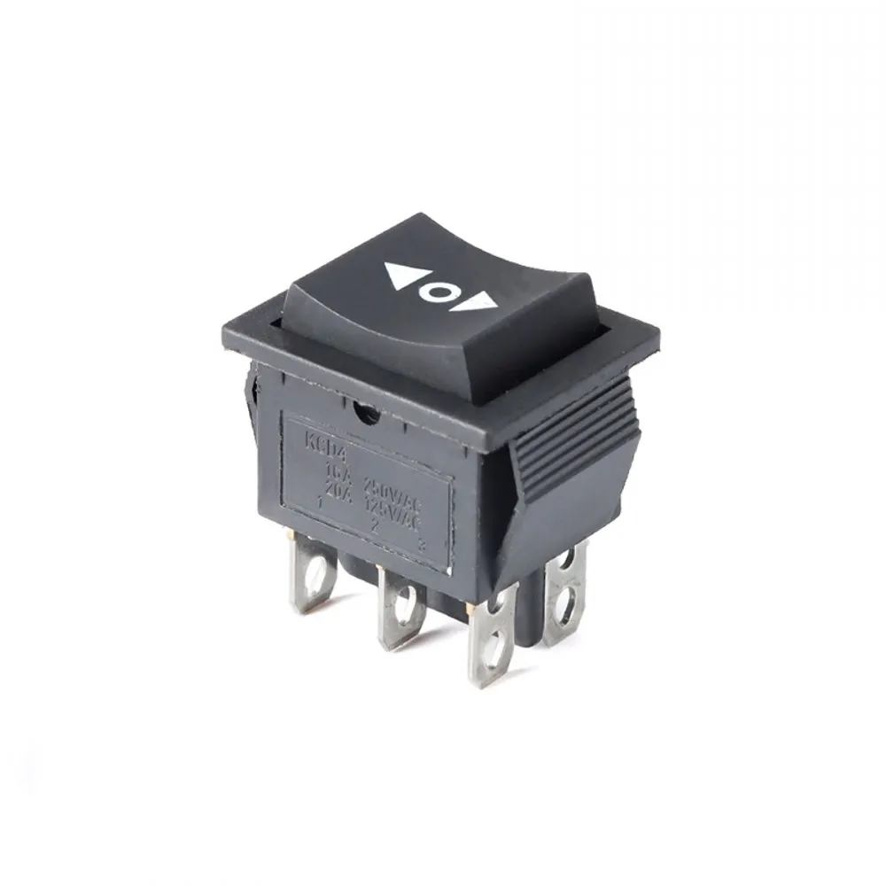 20 Stück Selbst rück stell wipp schalter Momentan kcd4 Netzschalter Ein-Aus-Ein-Reset 3 Position 6 Pins 16a 250VAC/20a 125VAC – Detail 8