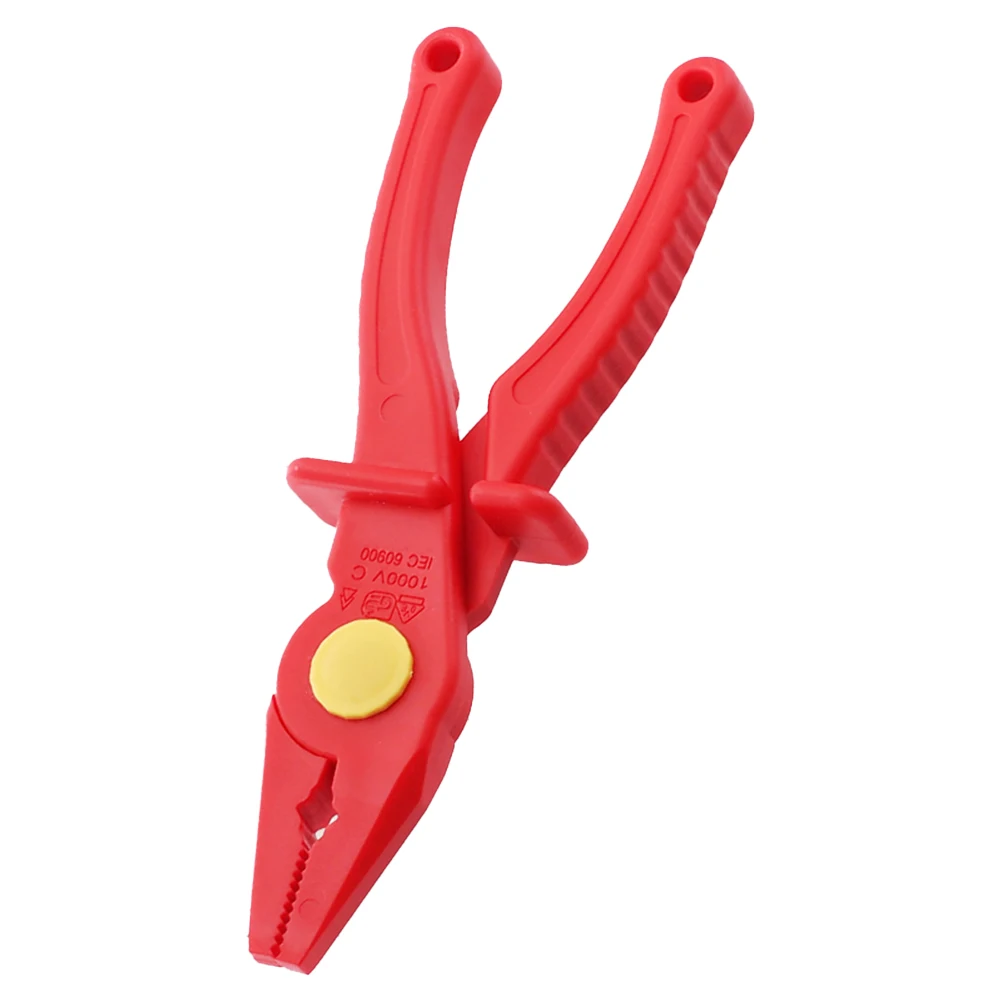 VDE Insulated Plier Flat Nose Plastic  Crimper 1000V Electrician Plier Non-slip Tool 7.7 InchX2.4inch