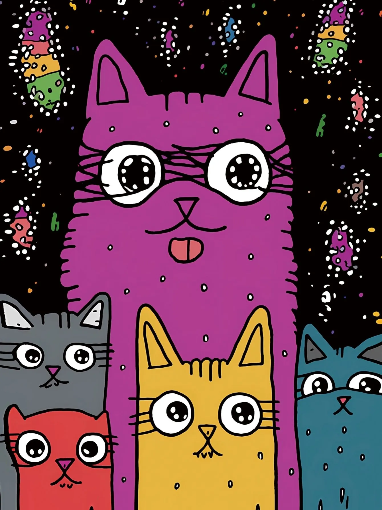 1Pc Line Cat Art Coloring Book Original Upgraded Paper Thickened 22 Pages Coloring Books Gift For Holiday Birthday image 5