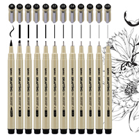 Lekreo 12 Size Micron Fineliner Pens - Archival Black Ink Pen - Pens for Writing, Drawing, or Bullet Journaling
